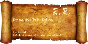 Rosenblüth Réka névjegykártya